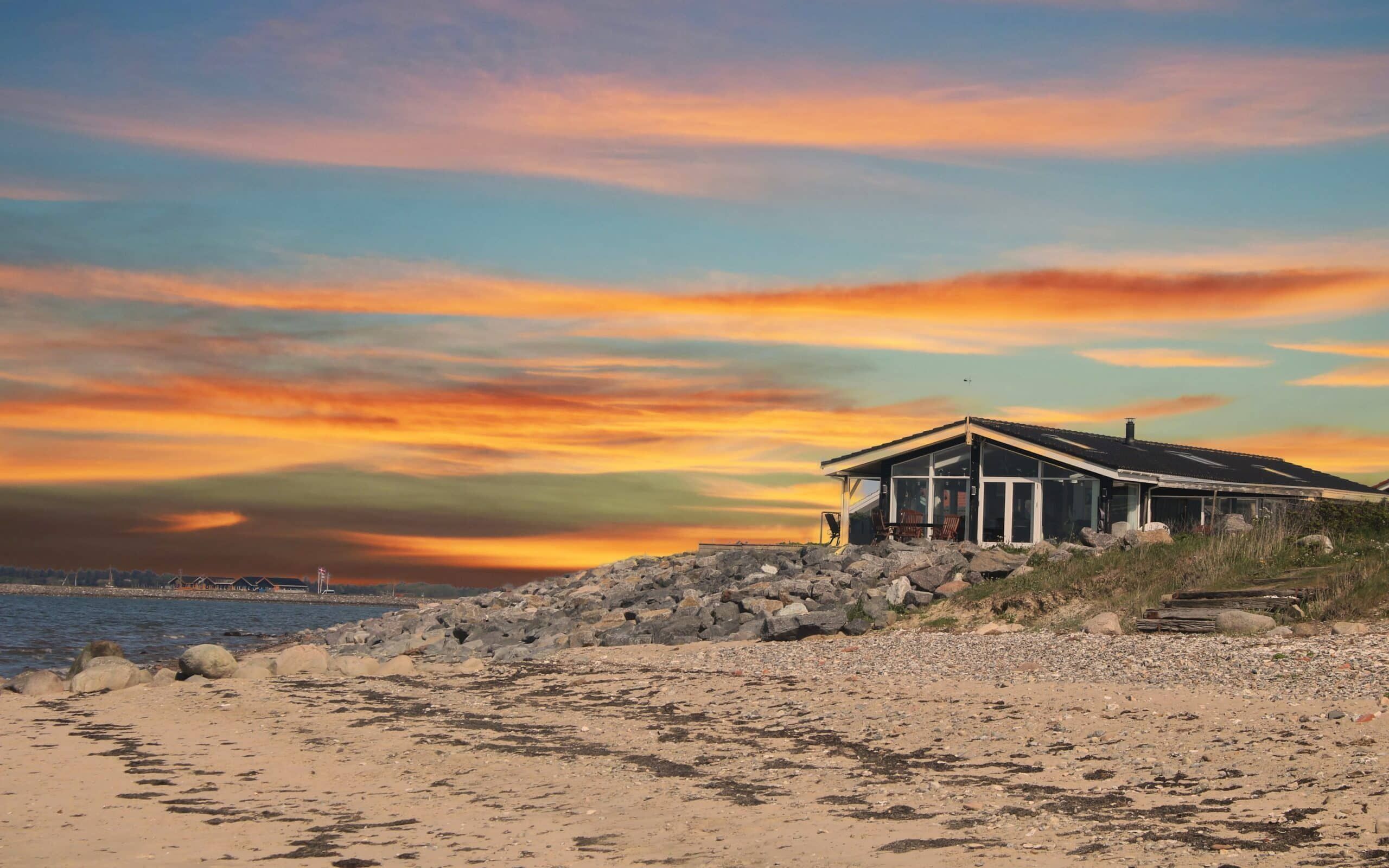 Ein Haus am Strand.