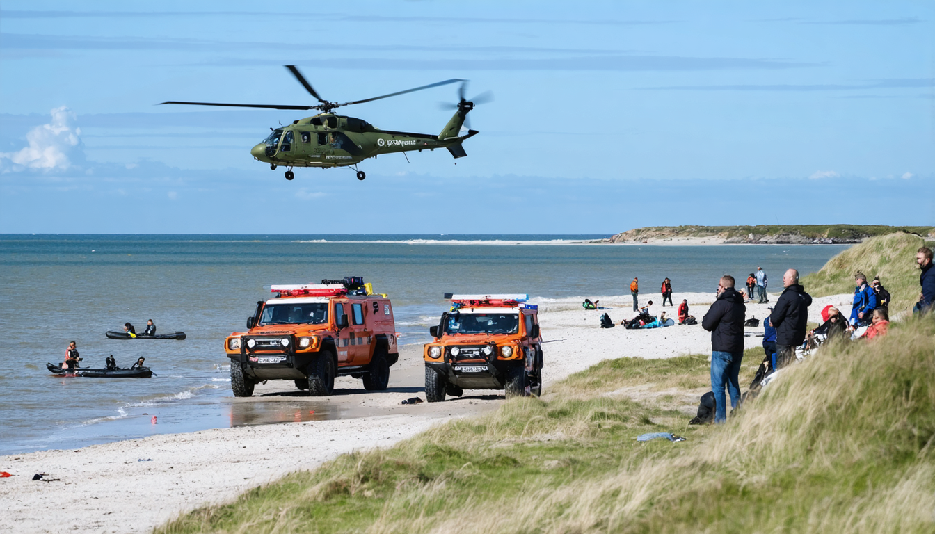 Rettungseinsatz auf der dänischen Insel Rømø: Alarm wegen Treibendem Badeutensil am Sønderstrand