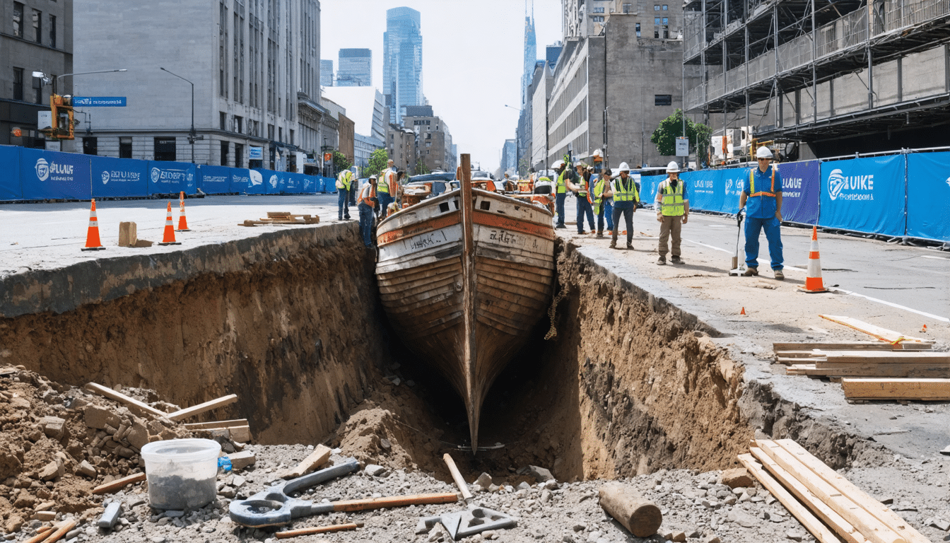 500 Jahre altes Schiffswrack unter Asphalt in Mariager gefunden