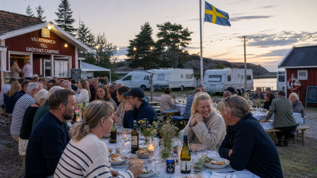 Samstagsessen auf Egtved Camping