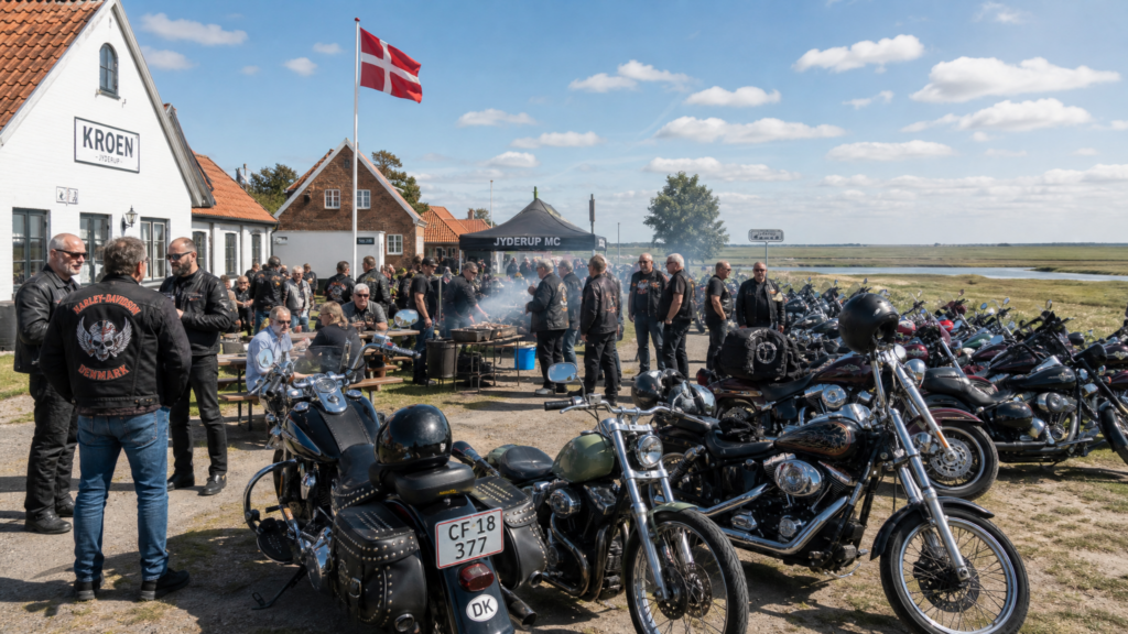 Bikertreffen mit großem Grill