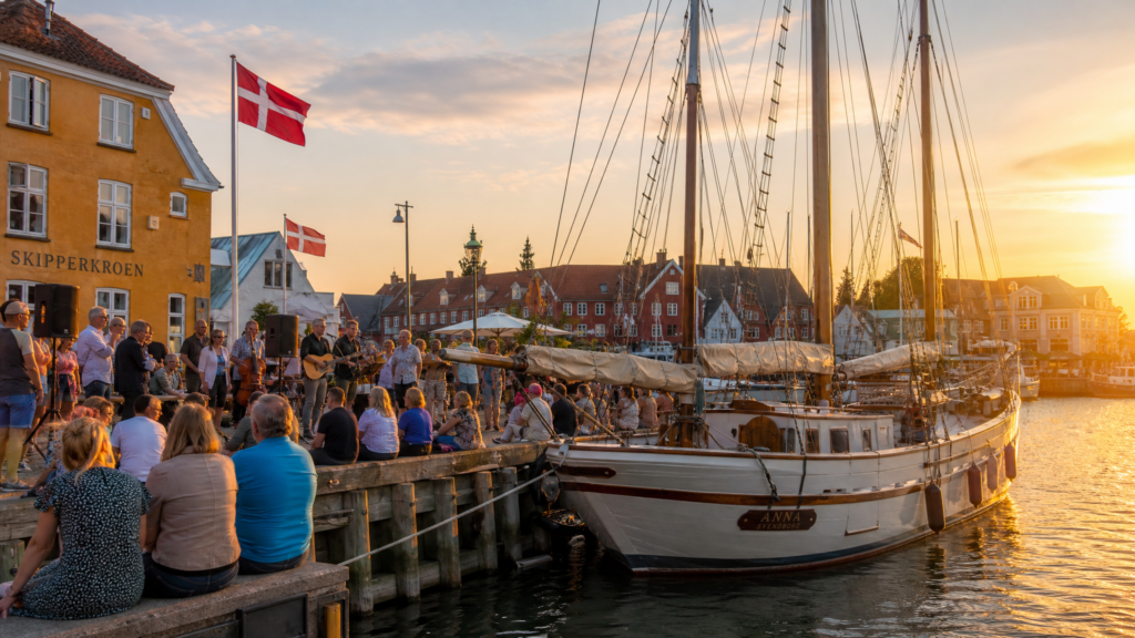 Liv på havnen: Konzertabend mit Ansager Ny Drengekor und Helge Engelbrecht