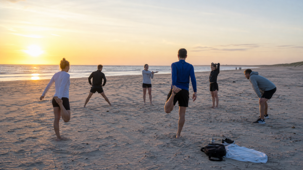 Gratis Morgengymnastik am Strand – Rofi-Fitness
