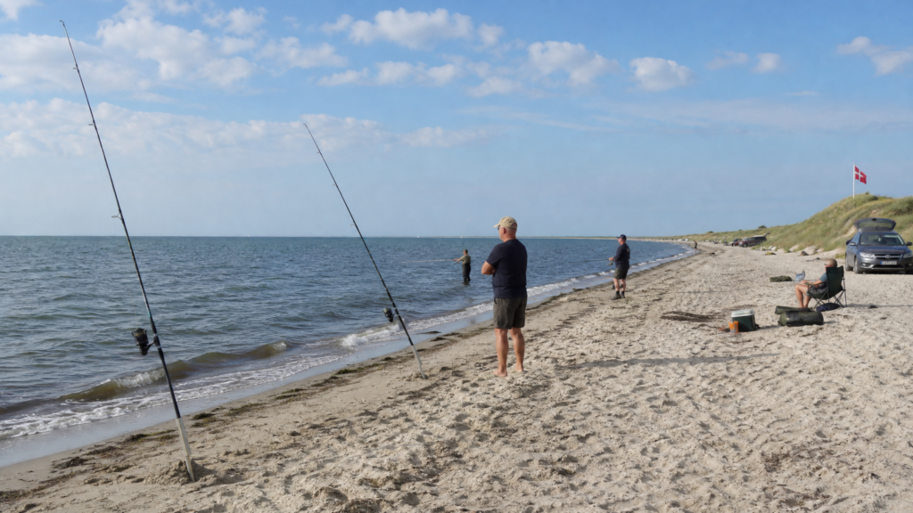 Fischen am Strand mit Galleri Vand