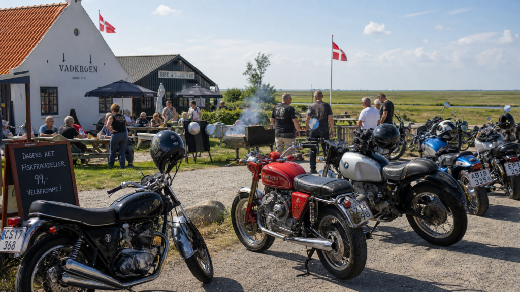 Bikertreffen mit großem Grill