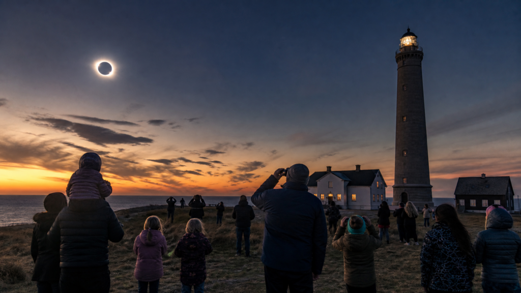 Sonnenfinsternis-Beobachtung bei Hanstholm Fyr mit Naturliv Thy
