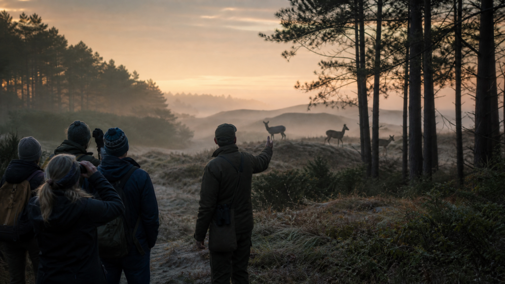 Geführte Morgenwanderung zur Hirschbrunft in der Hvidbjerg Plantage